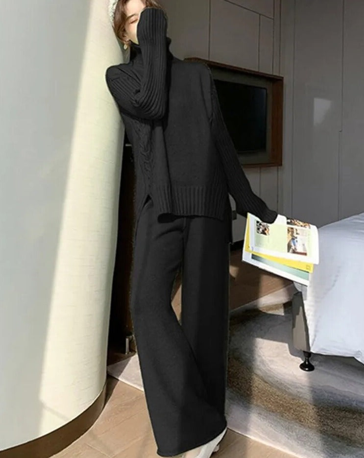 Two Pieces Loose Knitted Tracksuit