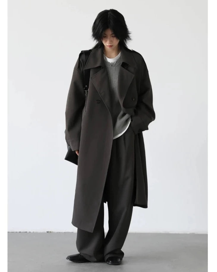 Solid Casual Loose Trench Coat