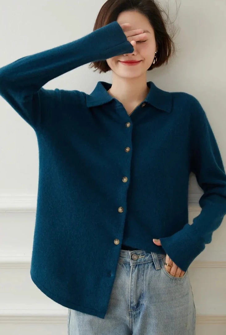 Cashmere button down on sale sweater