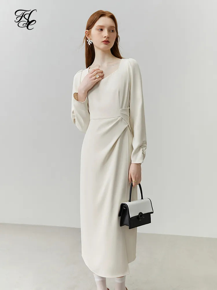 Elegant Long Sleeve Asymmetric Dress