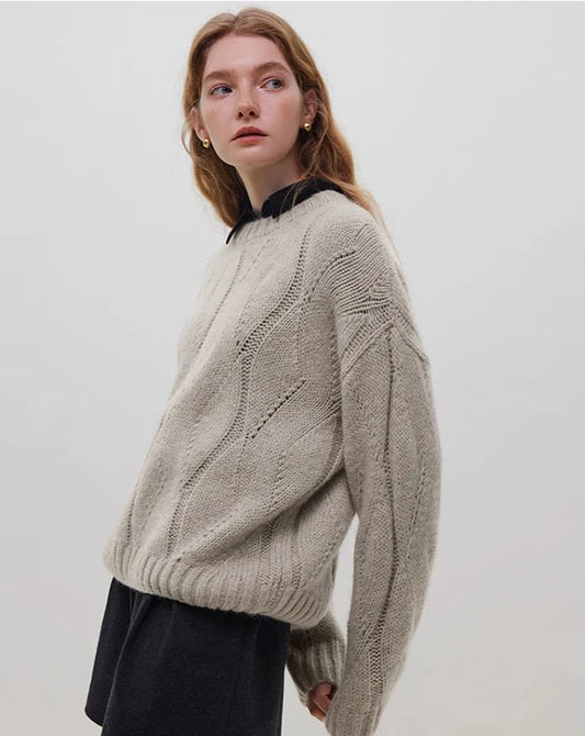 Wool And Mohair Round Neck Sweater