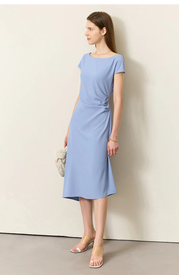 Chiffon Short Sleeves Midi Dress