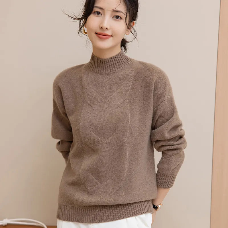 High-Neck Wool Sweater - BEYOND
