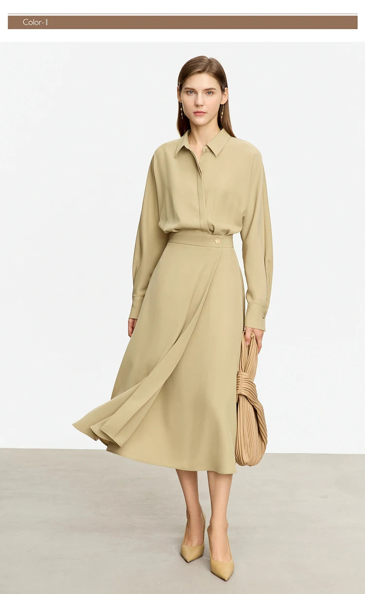 Minimalist A Line Midi Dress BEYOND FASHION