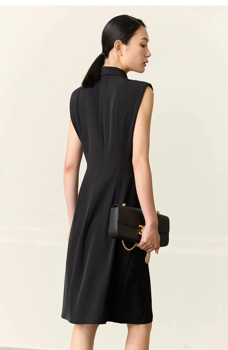 Black Minimalism Sleeveless Dress