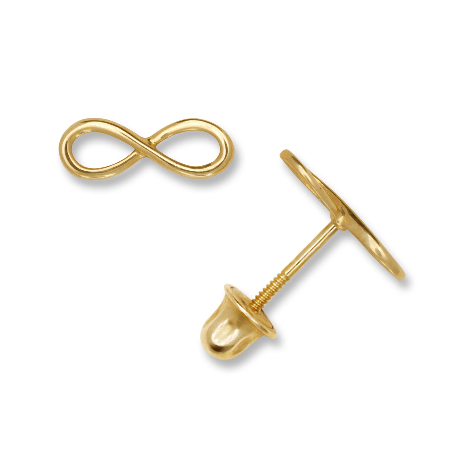 14K Solid Gold Infinity Stud Earrings - BEYOND