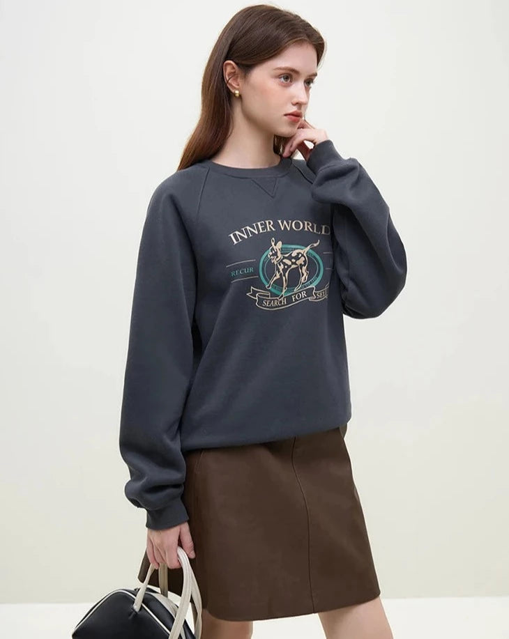 Round Neck Casual Sweatshirt