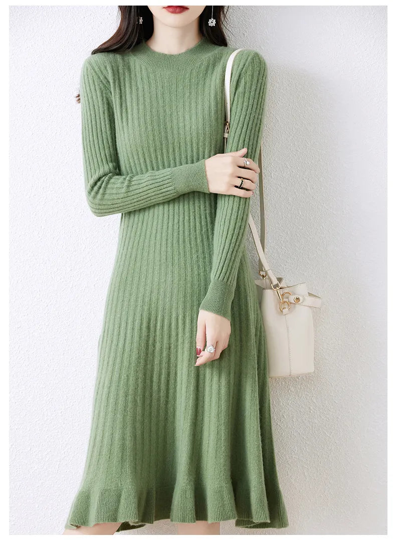 Merino Wool Midi Sweater Dress