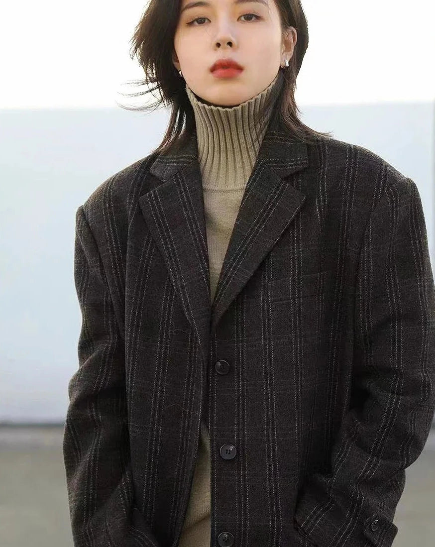 Wool Blended Blazer Coat
