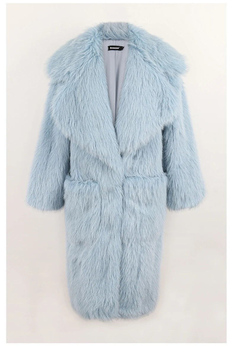 Long Oversized Faux Fur Coat