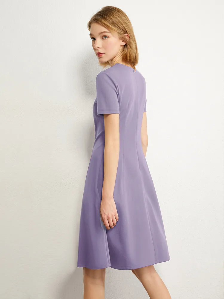 Minimalism Short Sleeve A Line Short Dress