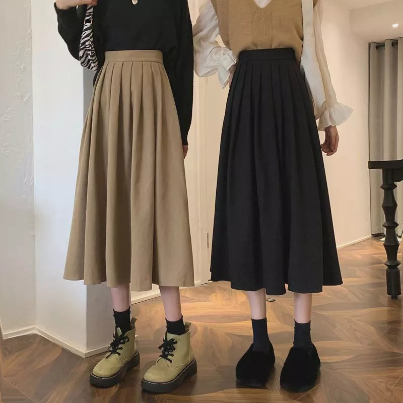 High Waist Pleated Skirt