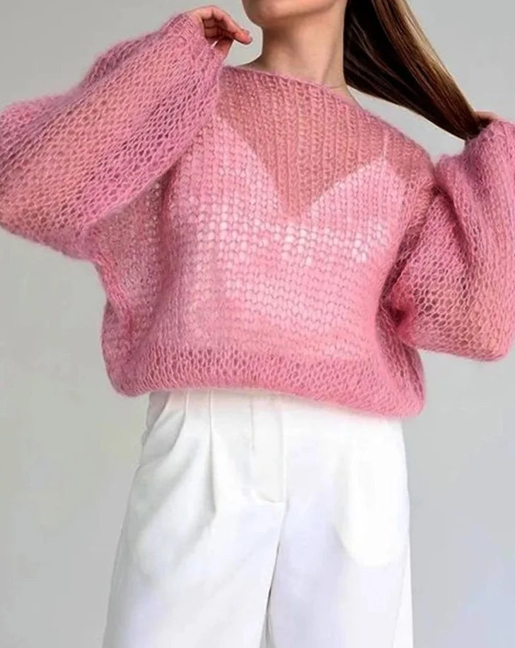 Knit Mesh Thin See Through Loose Sweater