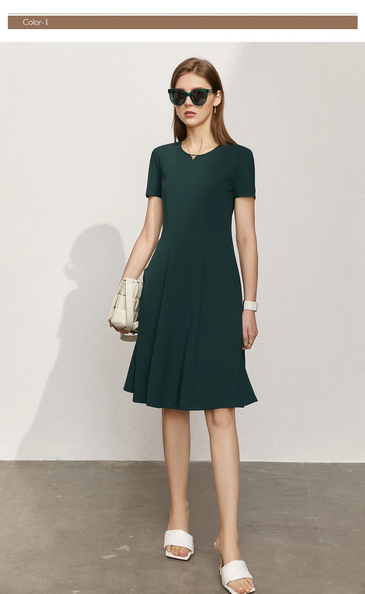 Minimalism Short Sleeve A Line Short Dress