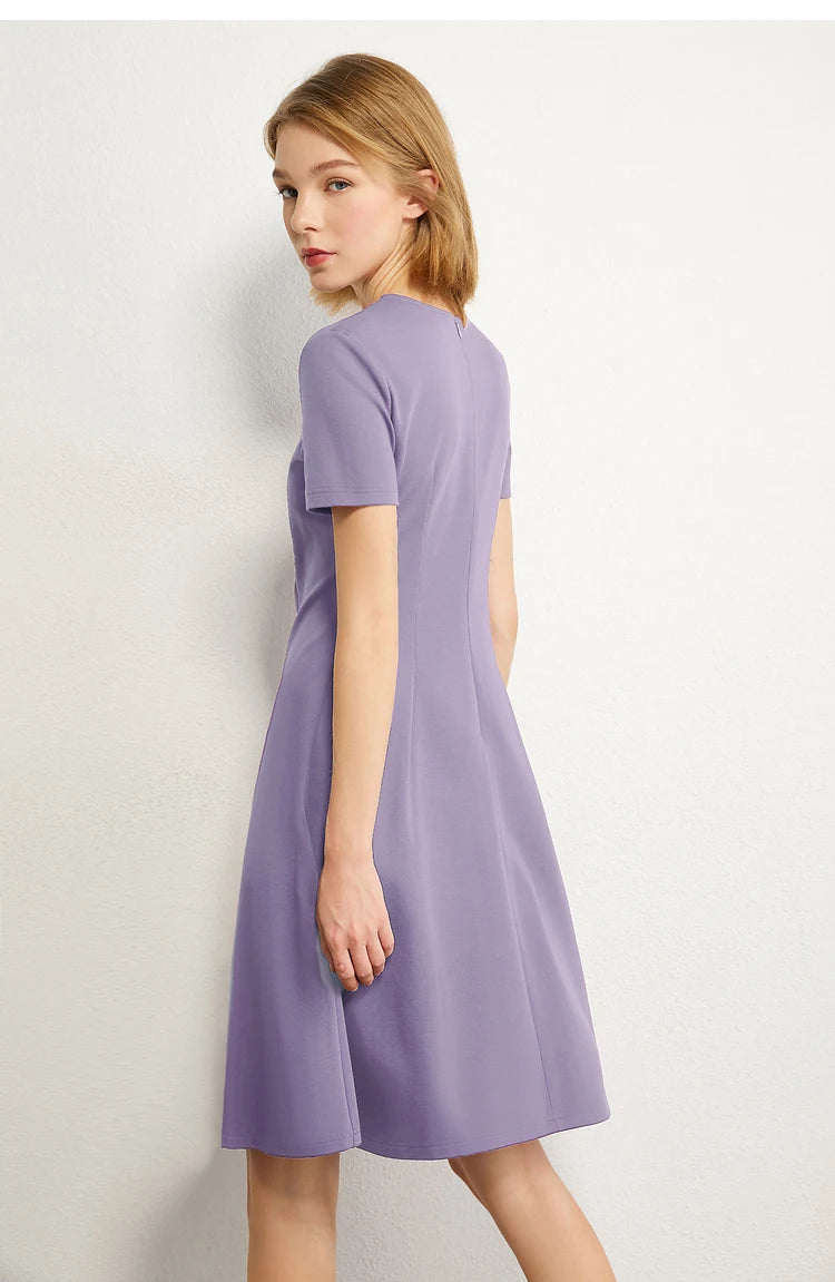 Minimalism Short Sleeve A Line Short Dress