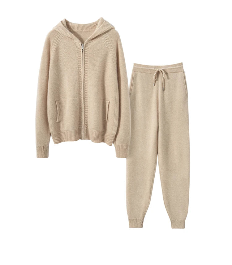 Cashmere Knit Sweater And Pants Set
