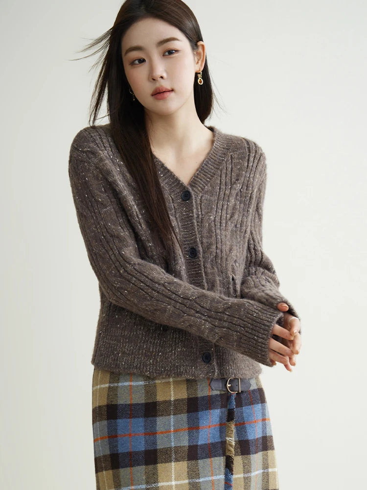 V-Neck Short Cardigan