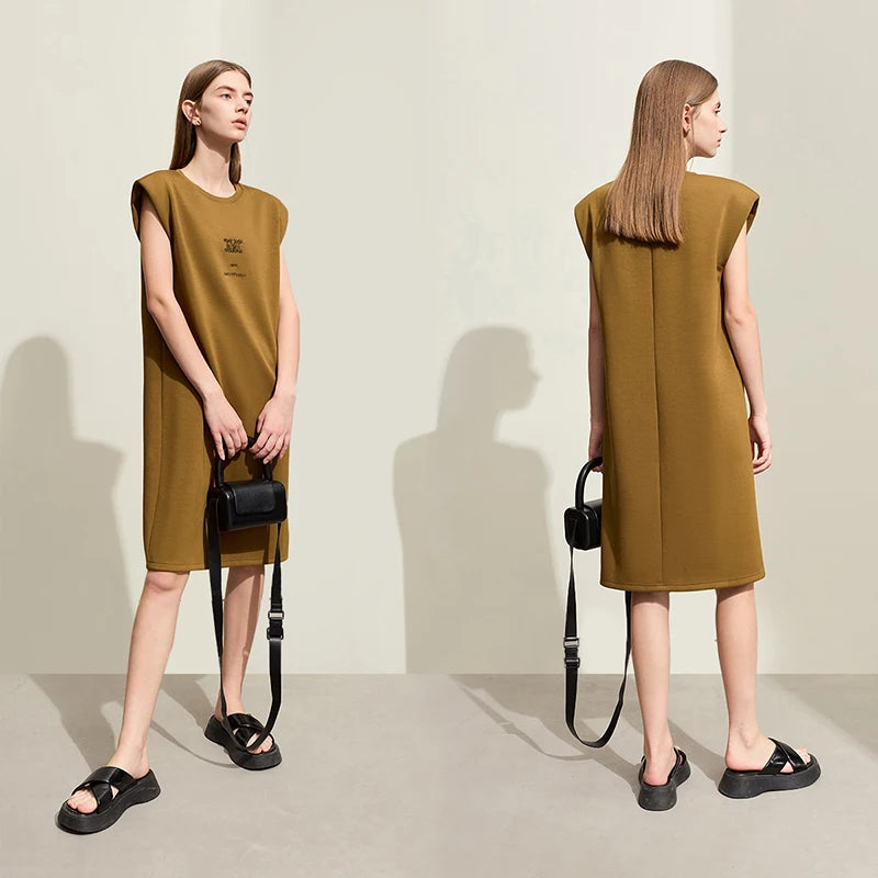Minimalism Casual Sleeveless Midi Dress - BEYOND FASHION