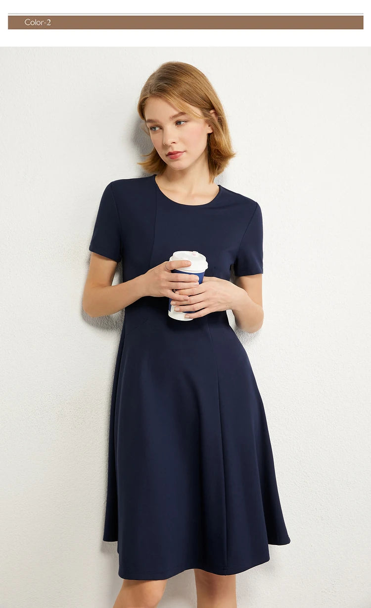 Minimalism Short Sleeve A Line Short Dress