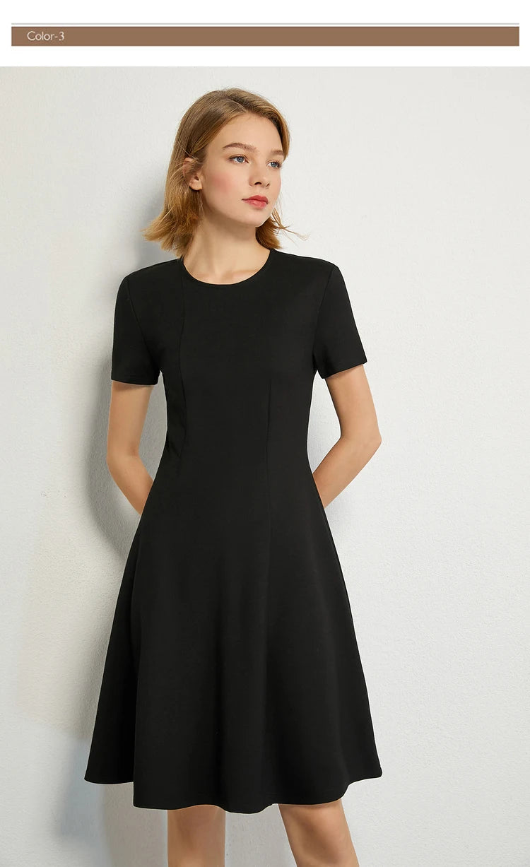 Minimalism Short Sleeve A Line Short Dress