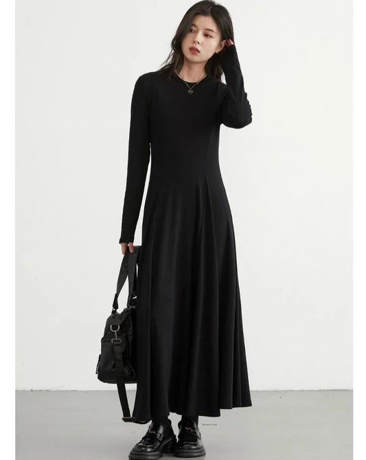 Loose Long Round Neck Knit Dress