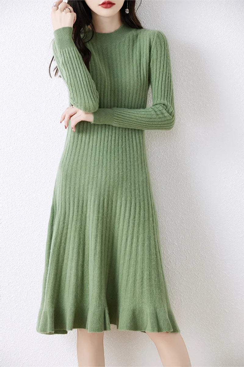 Merino Wool Midi Sweater Dress