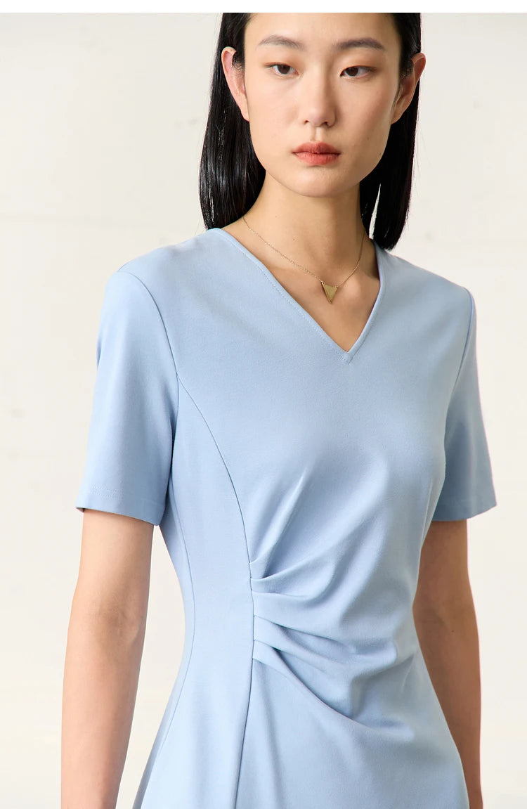 V-Neck Short Sleeve Dress