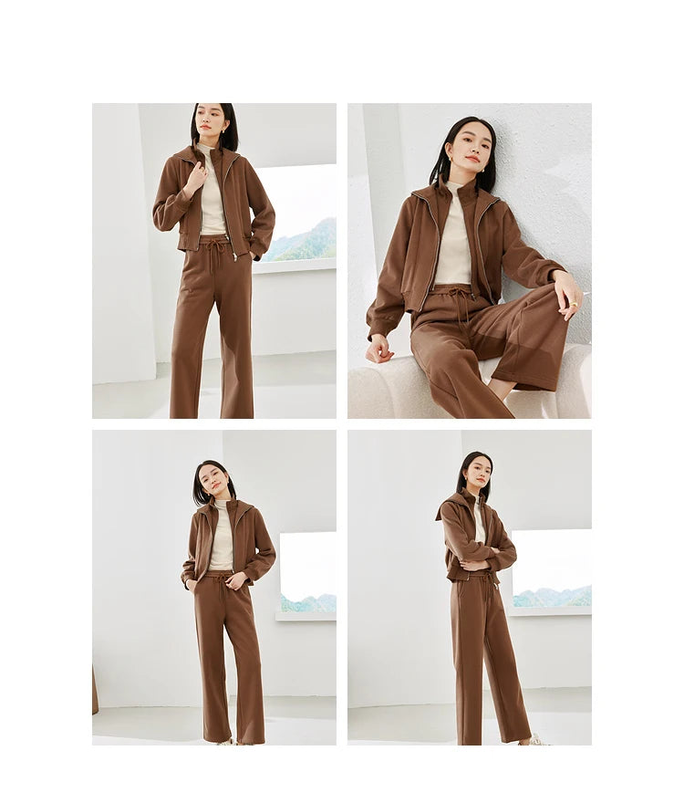 Two Piece Zipper Sweatshirt & Pants Set