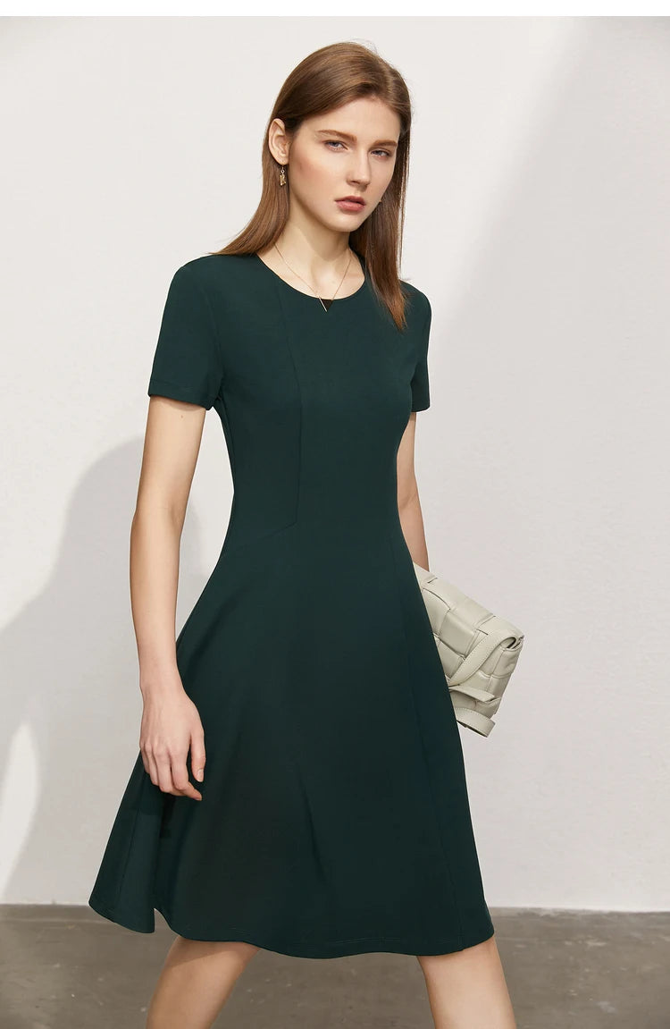 Minimalism Short Sleeve A Line Short Dress