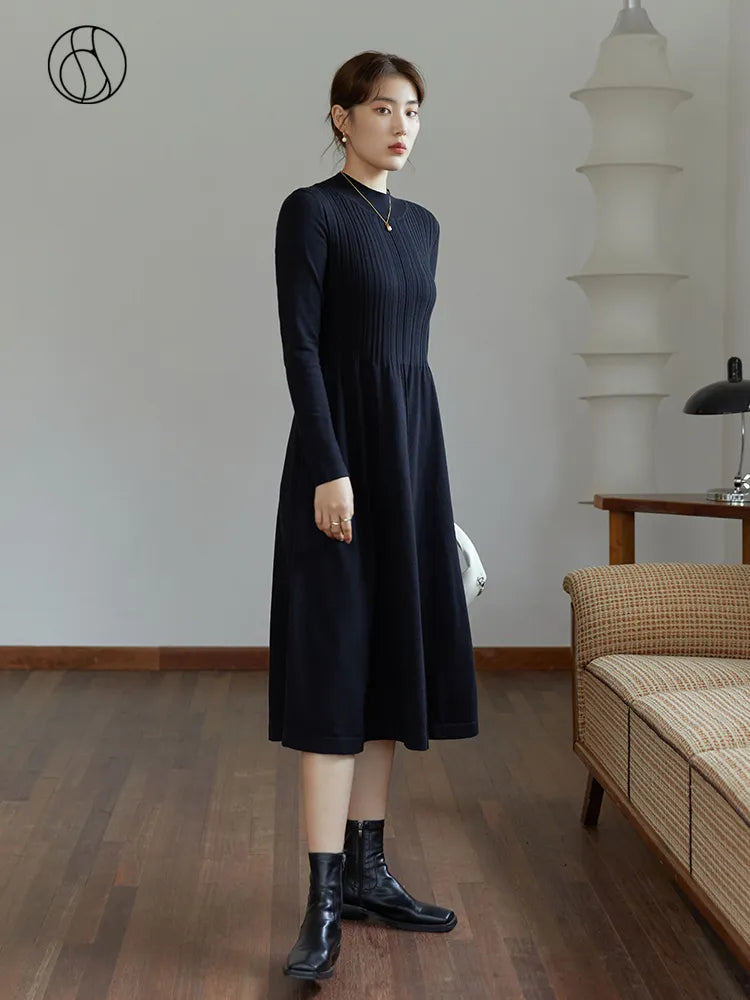 Knitted A-Line Midi Dress
