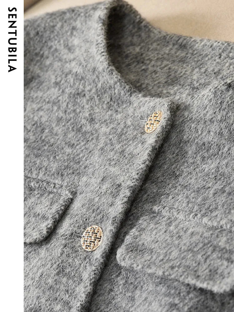 Woolen Cropped Elegant Jacket