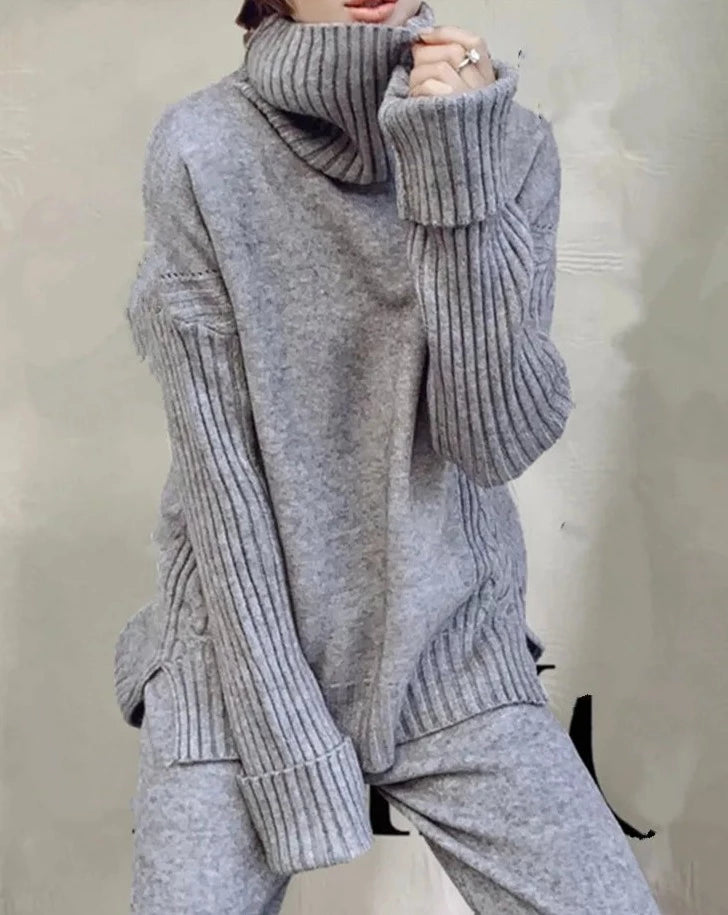 Two Pieces Loose Knitted Tracksuit