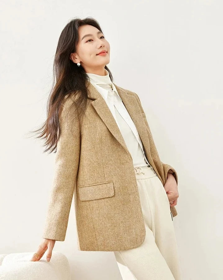 Wool Blend Elegant Blazer