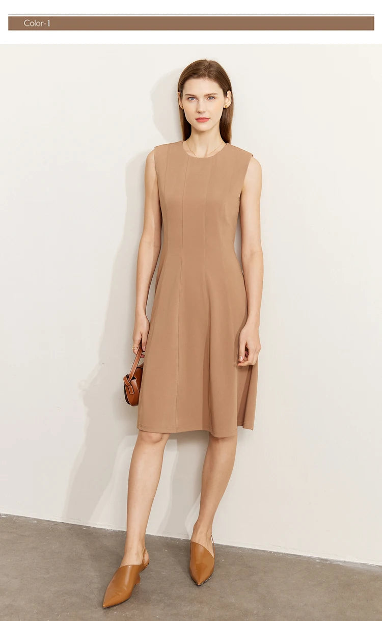 Minimalism A Line Sleeveless Tank Dress