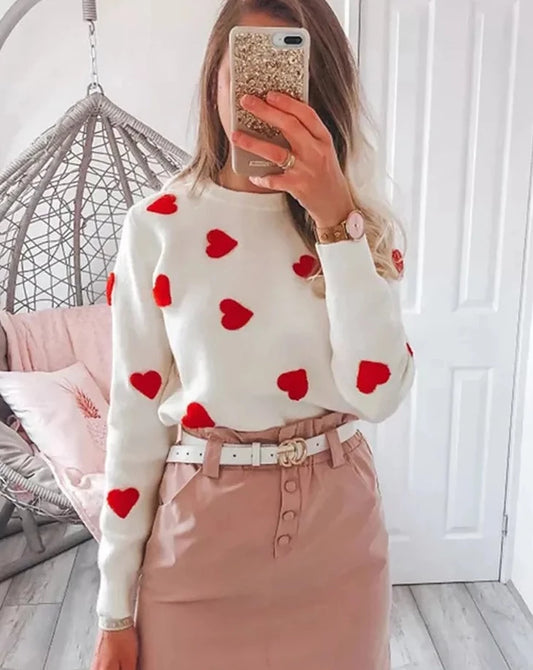 Embroidery Heart Sweater