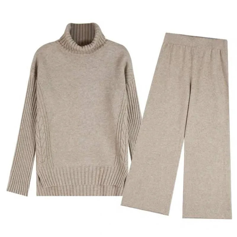 Two Pieces Loose Knitted Tracksuit