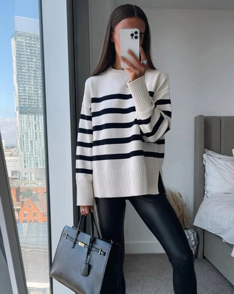 Casual Oversized Striped Sweater