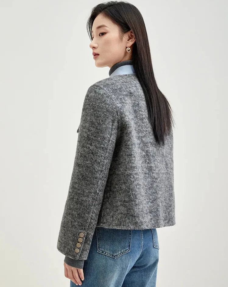 Woolen Cropped Elegant Jacket