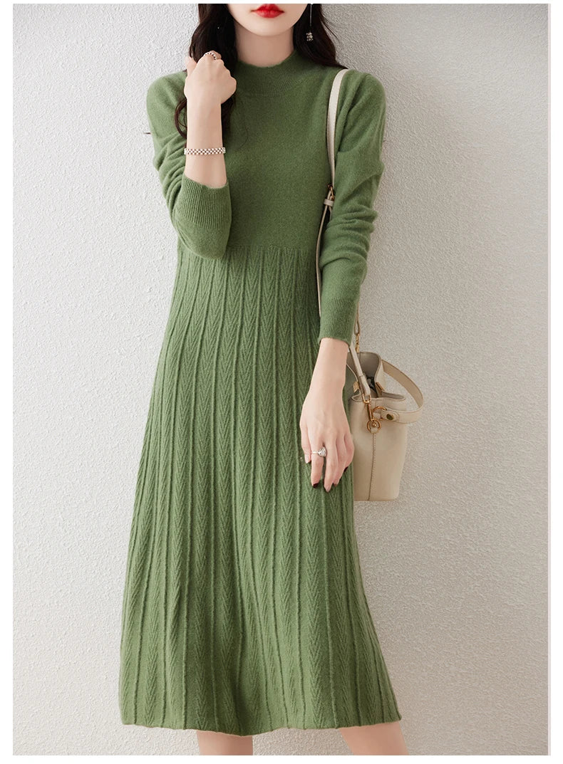 Merino Wool Midi Sweater Dress