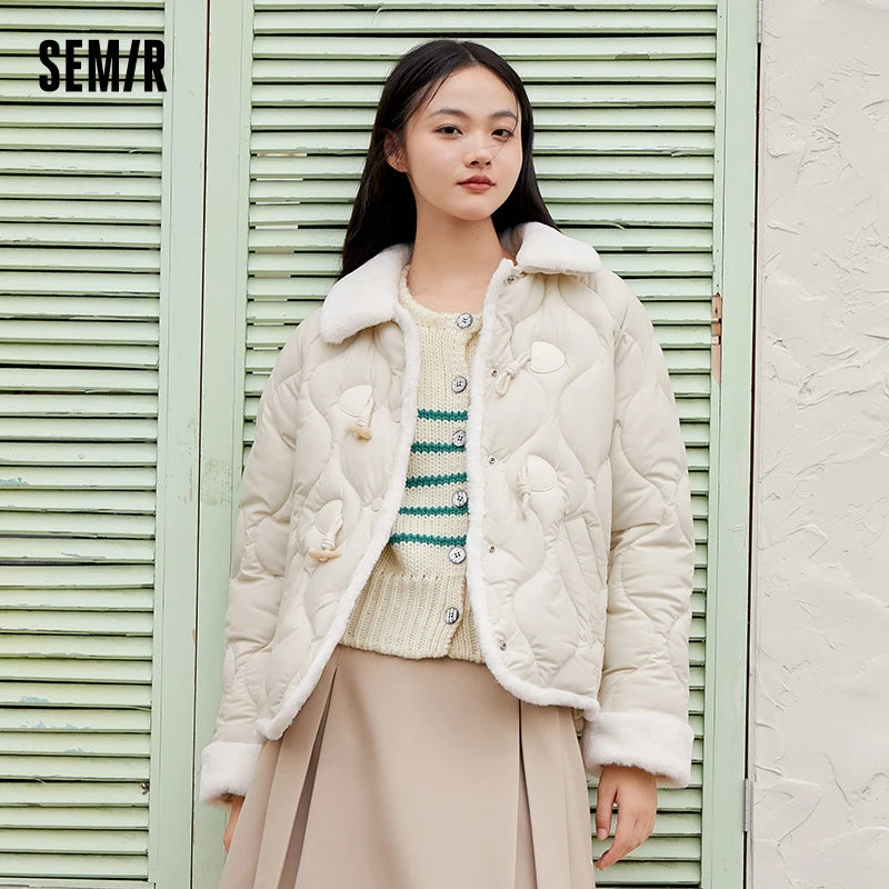 Rabbit Fur Imitation Collar Jacket