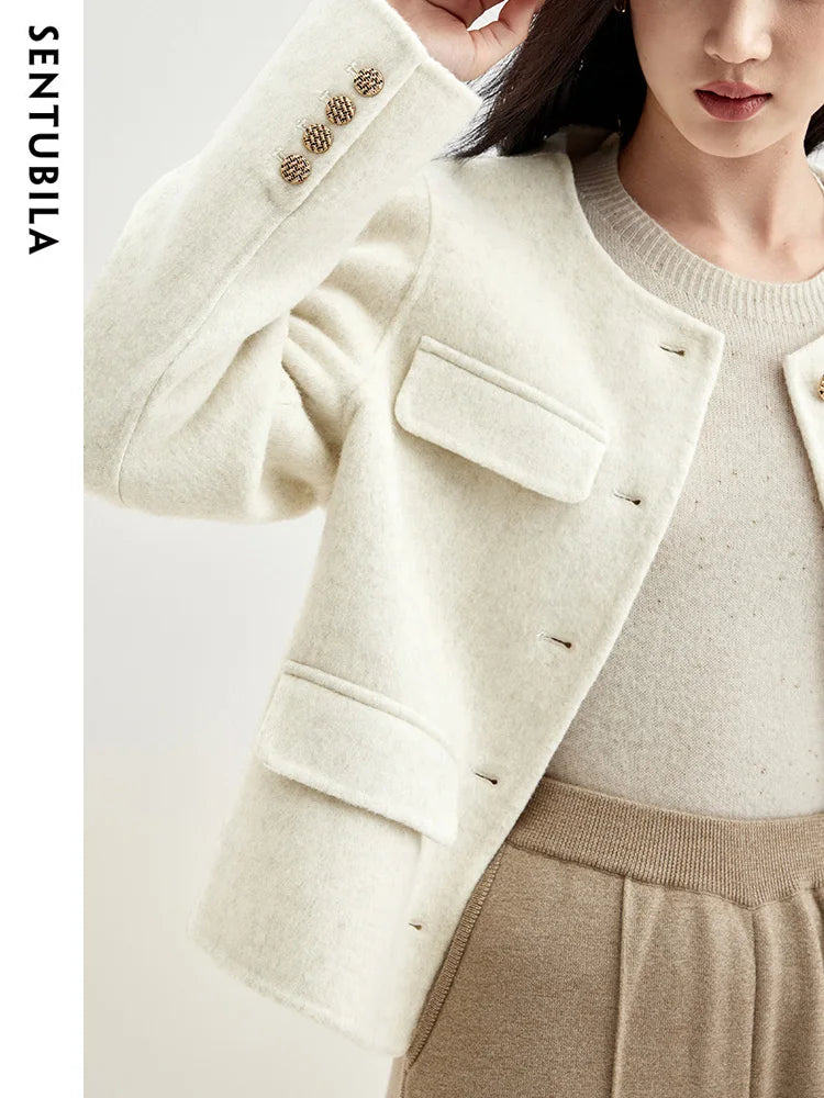 Woolen Cropped Elegant Jacket