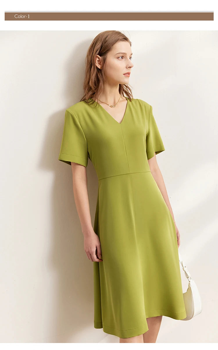 Minimalism Sleeves A-Line Midi Dress