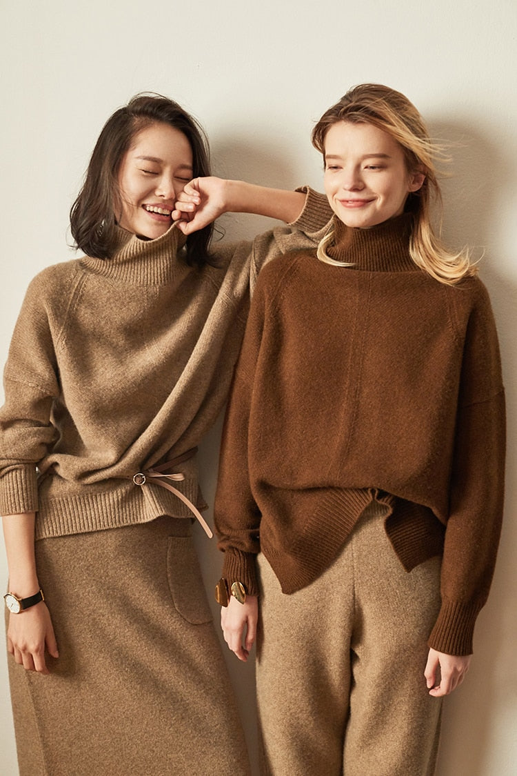 High-Neck Wool Sweater - BEYOND