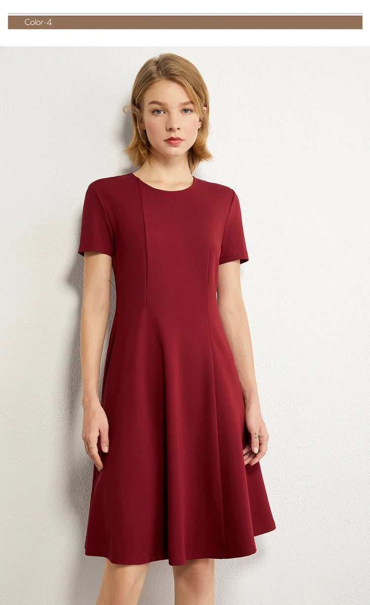 Minimalism Short Sleeve A Line Short Dress