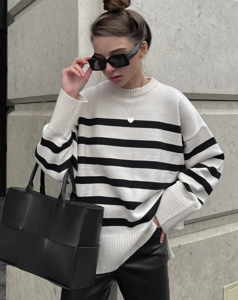 Casual Oversized Striped Sweater