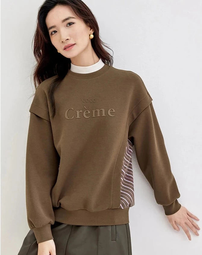 Casual Letter Print Sweatshirt