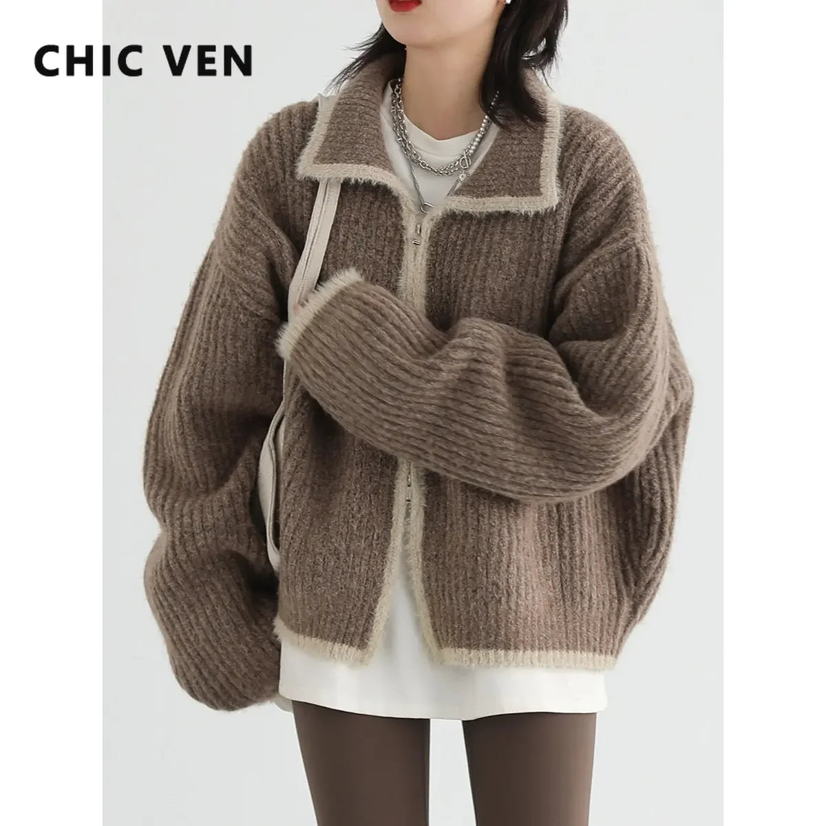 Loose Casual Lapel Knitted Cardigan Knitwear
