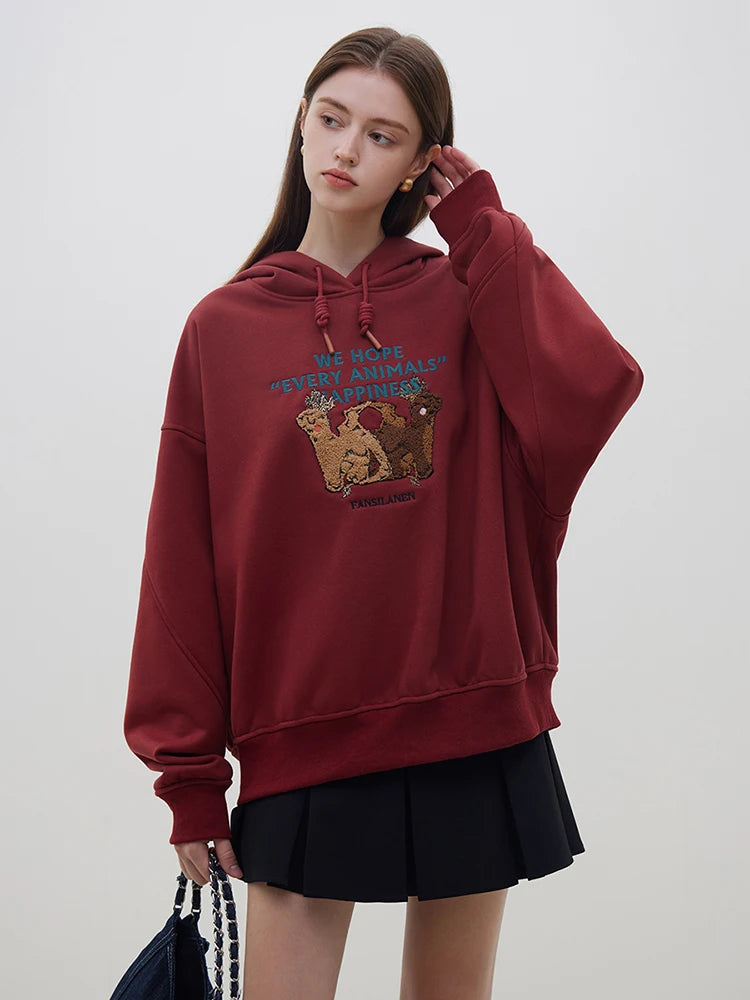 Embroidered Casual Hoodie