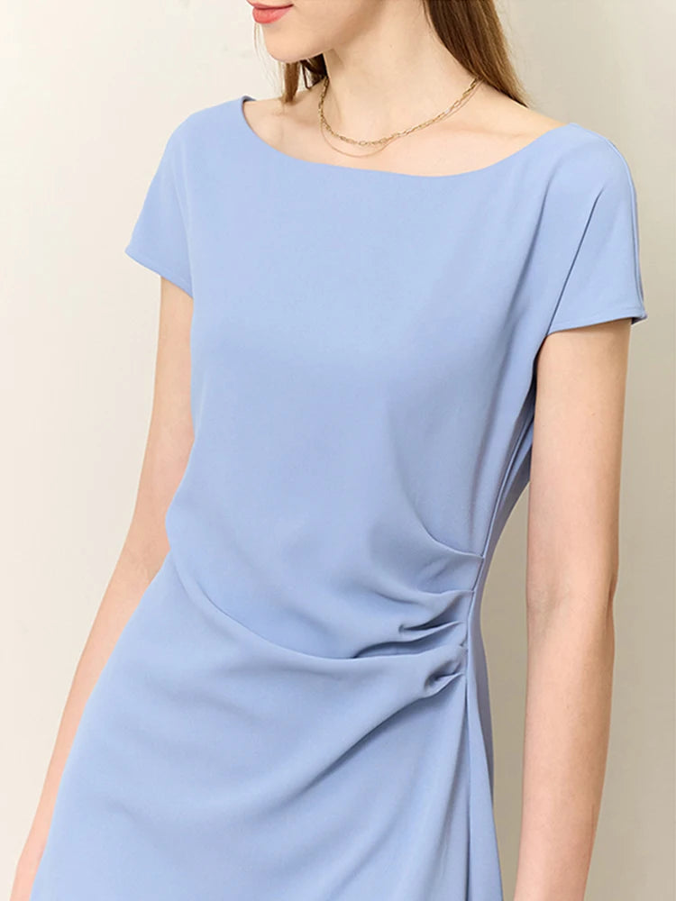 Chiffon Short Sleeves Midi Dress