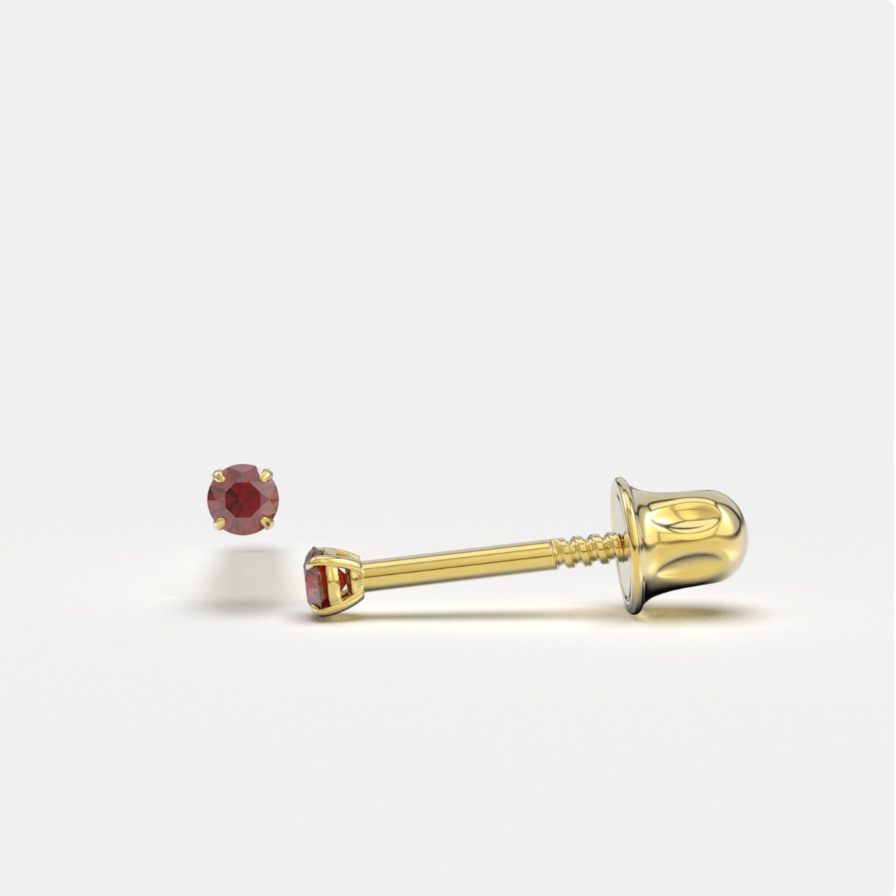 Garnet Zircon 14K Solid Gold Stud Earrings - BEYOND